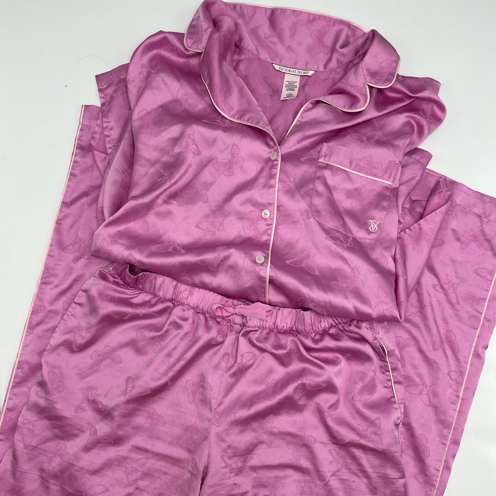 Victoria's Secret Pink Butterfly Satin Pajama set